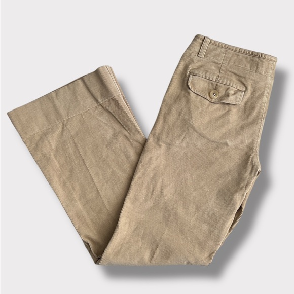 Banana Republic Stretch Women’s Mid Rise Beige Boot Cut Corduroy Pants Size 8 - Picture 1 of 10